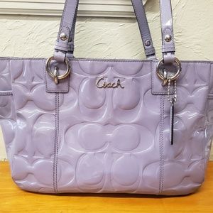 Coach Gallery Patent Leather Tote Lilac/Lavender